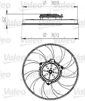 Obrázok Ventilátor chladenia motora VALEO  696024
