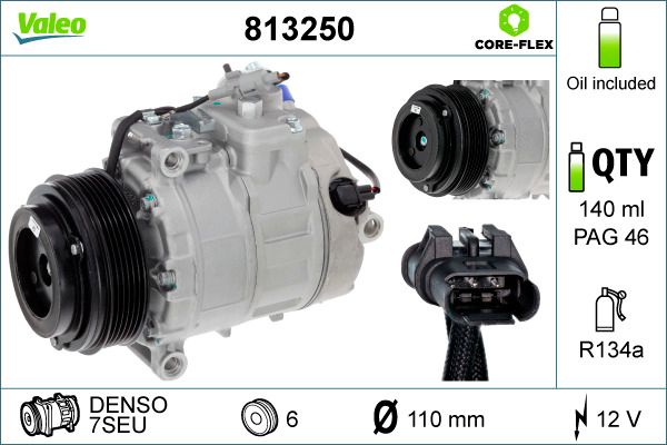 Obrázok Kompresor klimatizácie VALEO  CORE-FLEX 813250