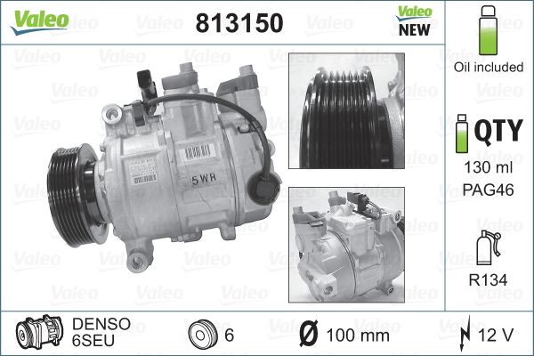 Obrázok Kompresor klimatizácie VALEO  CORE-FLEX 813150