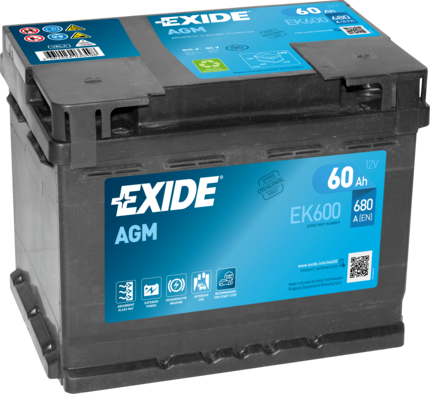 Obrázok Batéria EXIDE AGM 12V/60Ah/680A