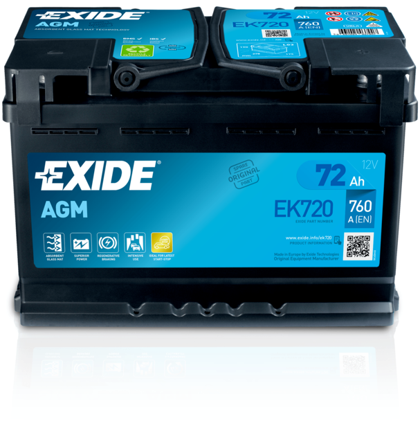 Obrázok Batéria EXIDE AGM 12V/72Ah/760A