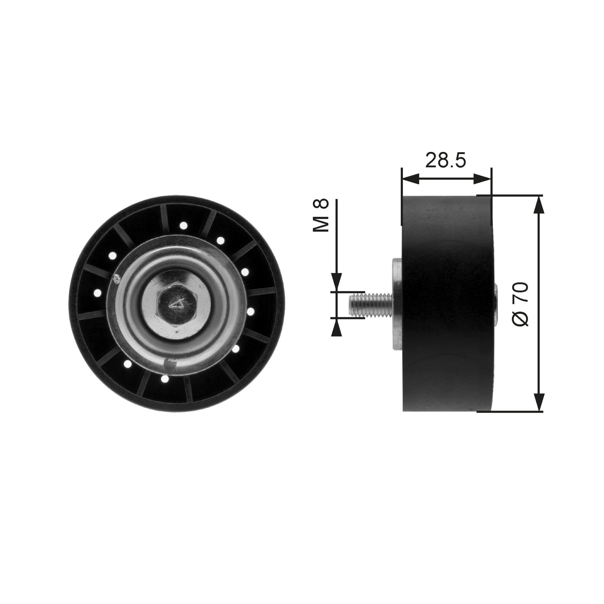 Obrázok Vratná/vodiaca kladka rebrovaného klinového remeňa GATES DriveAlign® T36211
