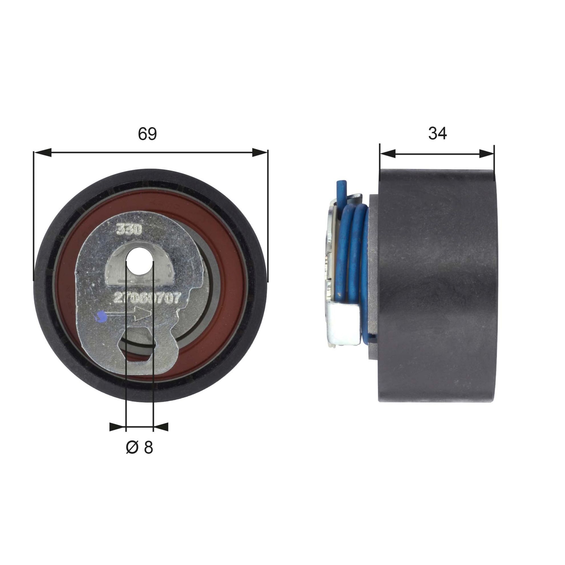 Obrázok Napínacia kladka ozubeného remeňa GATES PowerGrip® T43163