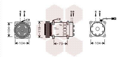 Obrázok Kompresor klimatizácie VAN WEZEL  0900K180