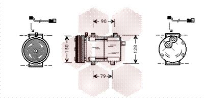 Obrázok Kompresor klimatizácie VAN WEZEL  1800K280