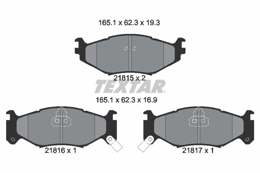 Obrázok Sada brzdových platničiek kotúčovej brzdy TEXTAR  2181501