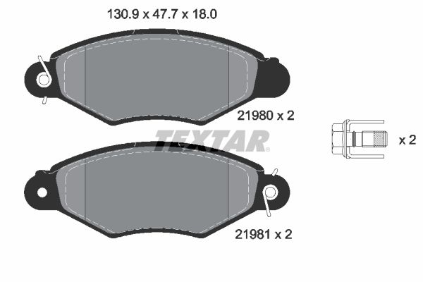 Obrázok Sada brzdových platničiek kotúčovej brzdy TEXTAR Q+ 2198004