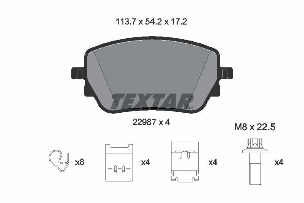 Obrázok Sada brzdových platničiek kotúčovej brzdy TEXTAR Q+ 2298701