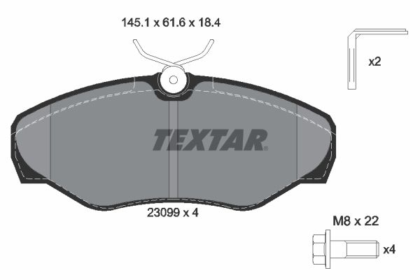 Obrázok Sada brzdových platničiek kotúčovej brzdy TEXTAR Q+ 2309902