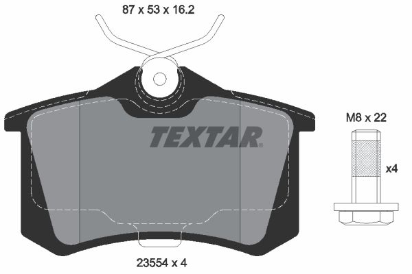 Obrázok Sada brzdových platničiek kotúčovej brzdy TEXTAR  2355406