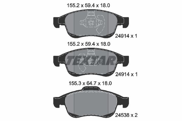 Obrázok Sada brzdových platničiek kotúčovej brzdy TEXTAR Q+ 2491401