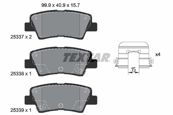 Obrázok Sada brzdových platničiek kotúčovej brzdy TEXTAR Q+ 2533707