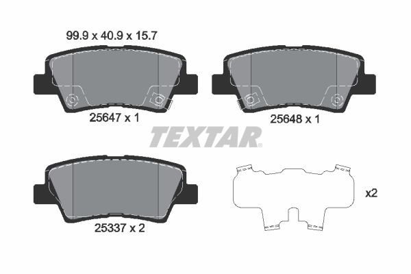 Obrázok Sada brzdových platničiek kotúčovej brzdy TEXTAR Q+ 2564701