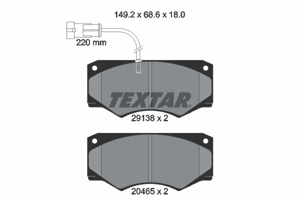 Obrázok Sada brzdových platničiek kotúčovej brzdy TEXTAR  2913801