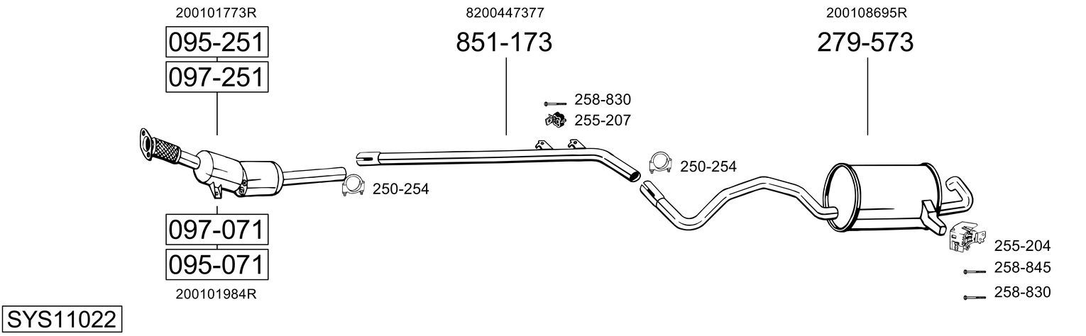 Obrázok Výfukový systém BOSAL  SYS11022