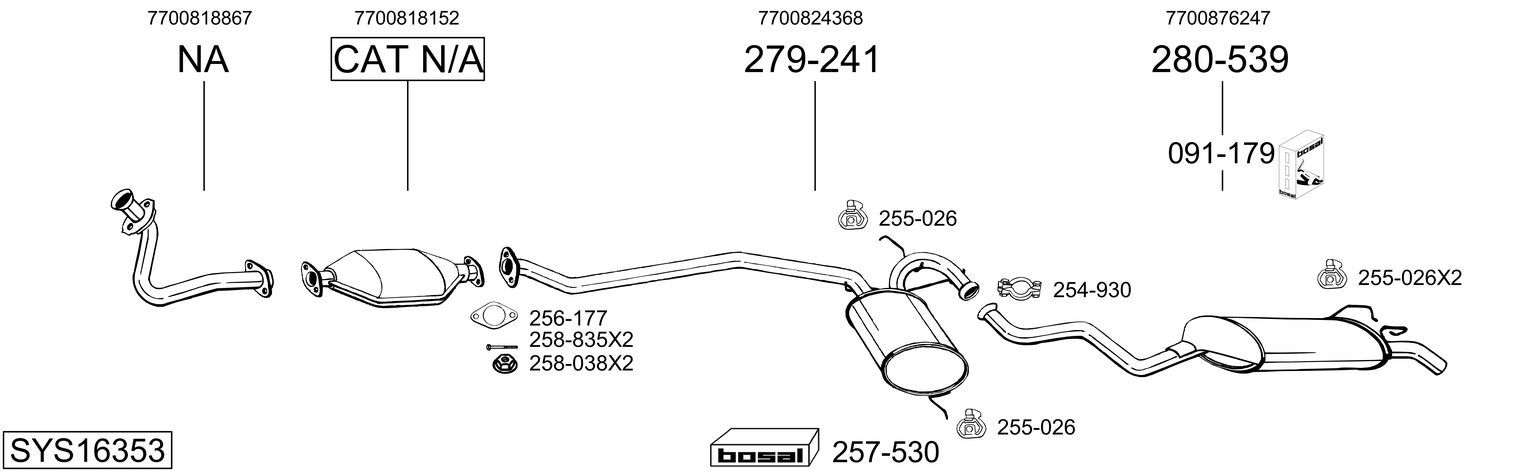 Obrázok Výfukový systém BOSAL  SYS16353