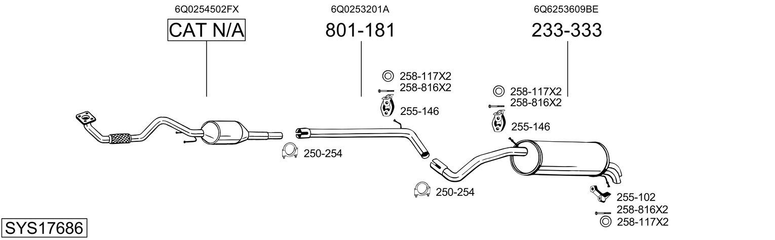Obrázok Výfukový systém BOSAL  SYS17686