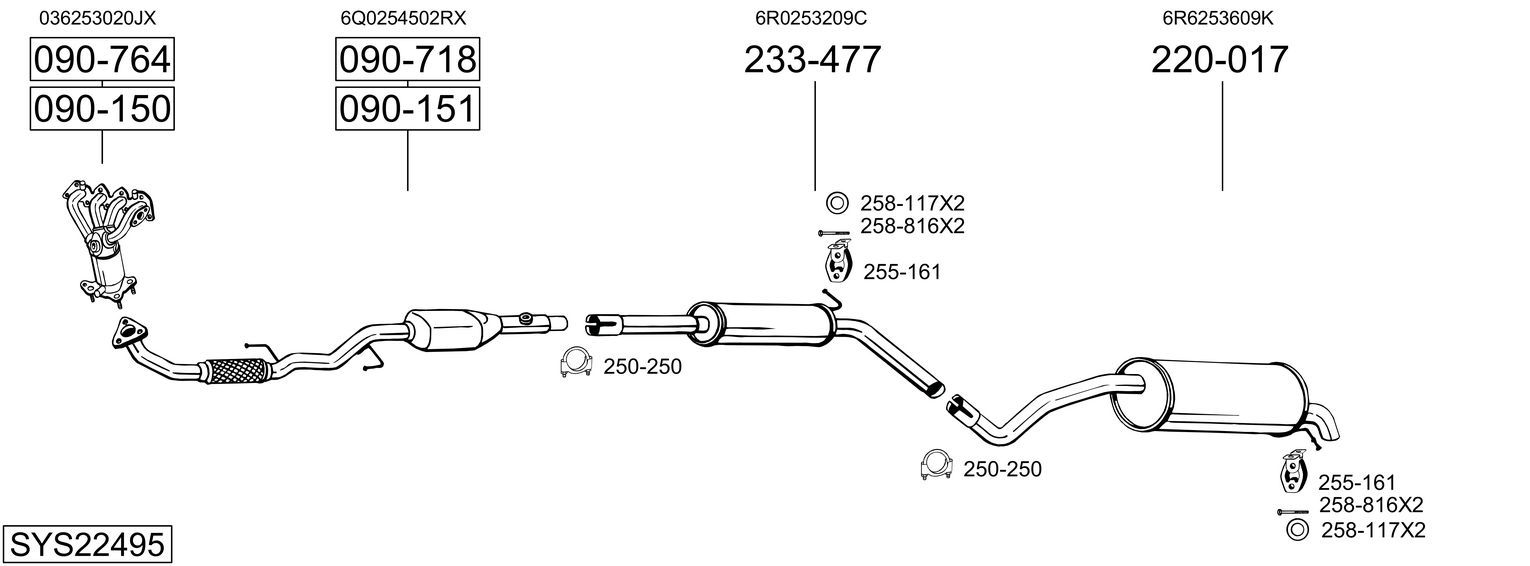 Obrázok Výfukový systém BOSAL  SYS22495