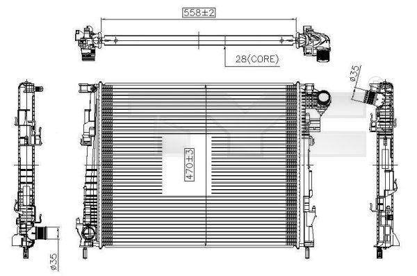 Obrázok Chladič motora TYC  7250032
