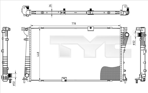 Obrázok Chladič motora TYC  7250045