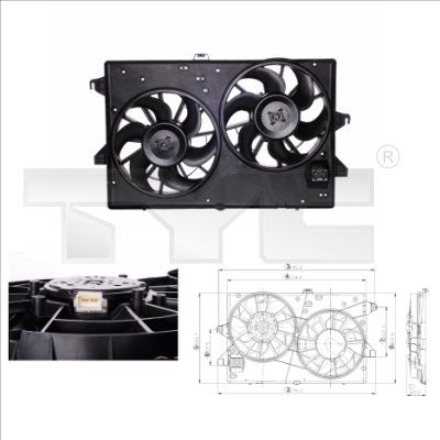 Obrázok Ventilátor chladenia motora TYC  8100002