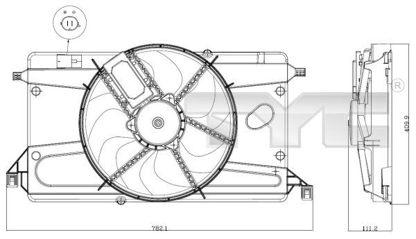Obrázok Ventilátor chladenia motora TYC  8200002