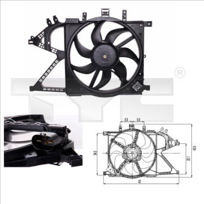 Obrázok Ventilátor chladenia motora TYC  8250007