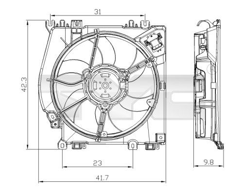 Obrázok Ventilátor chladenia motora TYC  8280001