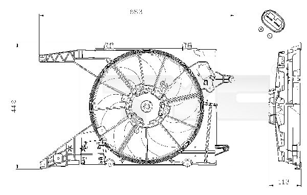 Obrázok Ventilátor chladenia motora TYC  8280002