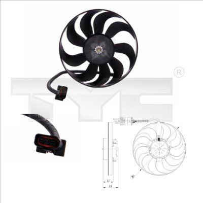 Obrázok Ventilátor chladenia motora TYC  8370001