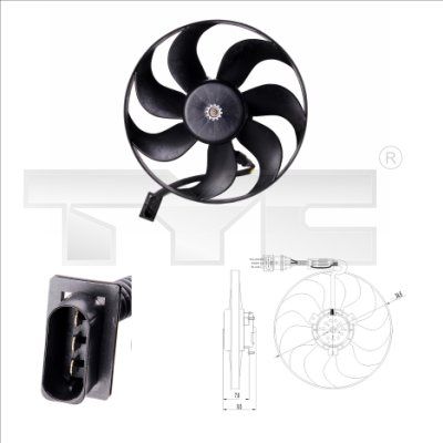 Obrázok Ventilátor chladenia motora TYC  8370002