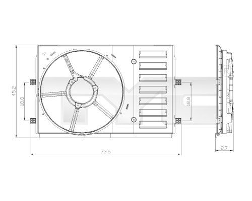 Obrázok Drżiak ventilátora chladiča TYC  83700351