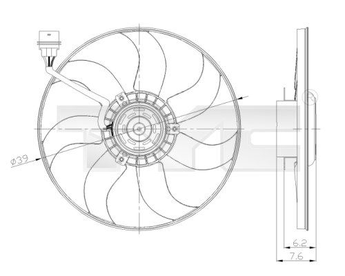 Obrázok Ventilátor chladenia motora TYC  8370036