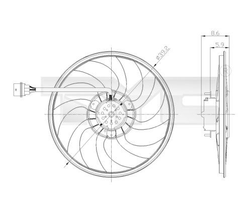 Obrázok Ventilátor chladenia motora TYC  8370037