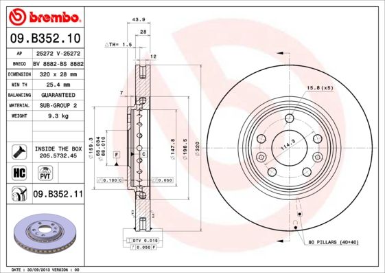Obrázok Brzdový kotúč BREMBO COATED DISC LINE 09B35211