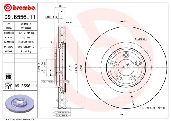 Obrázok Brzdový kotúč BREMBO COATED DISC LINE 09B55611