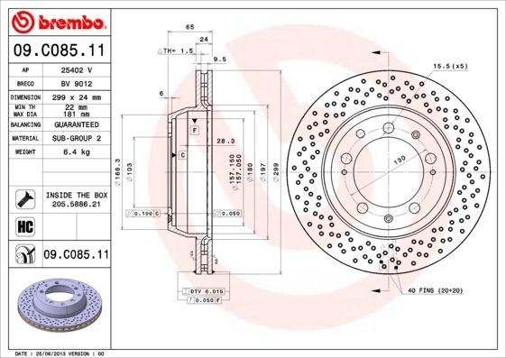 Obrázok Brzdový kotúč BREMBO COATED DISC LINE 09C08511