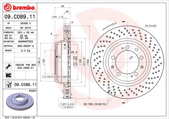 Obrázok Brzdový kotúč BREMBO COATED DISC LINE 09C08911