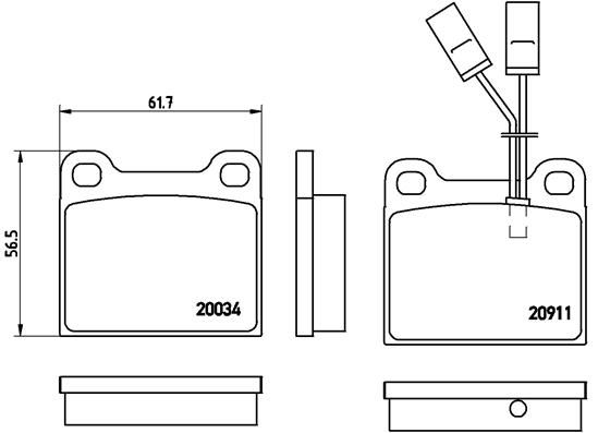 Obrázok Sada brzdových platničiek kotúčovej brzdy BREMBO  P23012