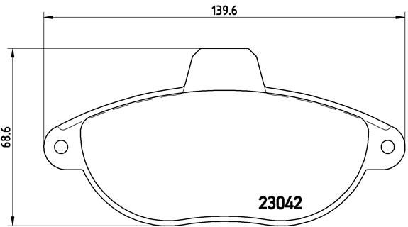 Obrázok Sada brzdových platničiek kotúčovej brzdy BREMBO  P23072
