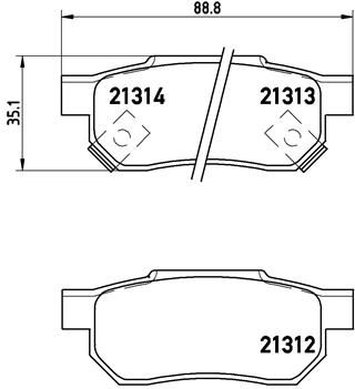 Obrázok Sada brzdových platničiek kotúčovej brzdy BREMBO  P28017