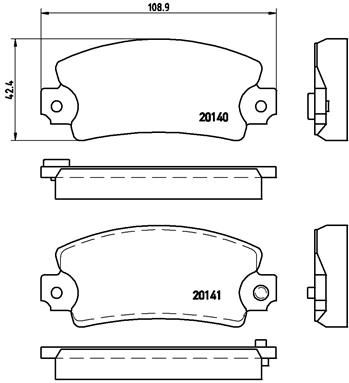 Obrázok Sada brzdových platničiek kotúčovej brzdy BREMBO  P68004