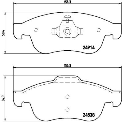 Obrázok Sada brzdových platničiek kotúčovej brzdy BREMBO DIRECTIONAL BRAKE PADS P68050