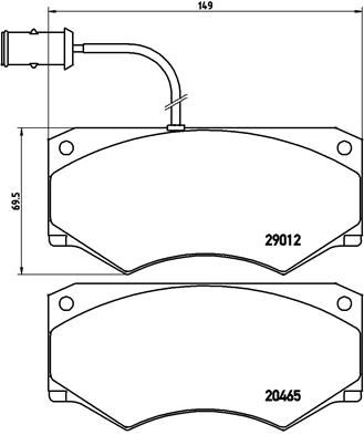 Obrázok Sada brzdových platničiek kotúčovej brzdy BREMBO  PA6013