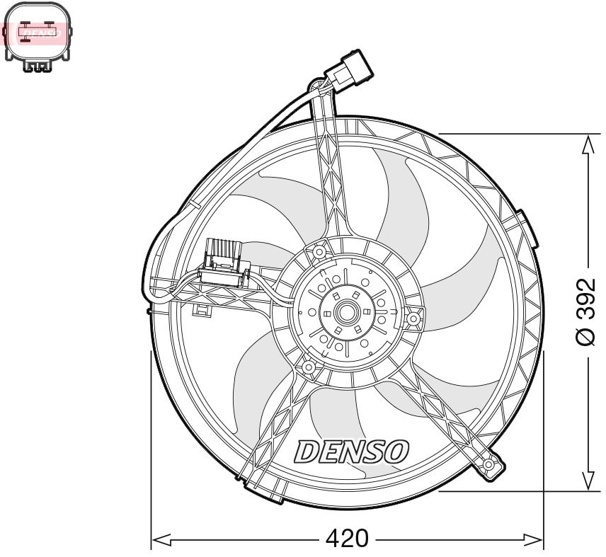 Obrázok Ventilátor chladenia motora DENSO  DER05009
