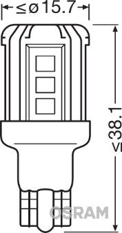Obrázok żiarovka bezpečnostného osvetlenia dverí OSRAM LEDriving STANDARD Retrofit 9212CW02B