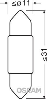 Obrázok żiarovka osvetlenia batożinového priestoru OSRAM LEDriving STANDARD Retrofit 6436BL01B