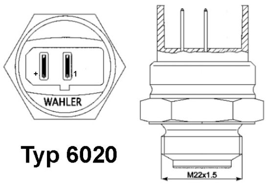 Obrázok Teplotný spínač ventilátora chladenia BorgWarner (Wahler)  602095D