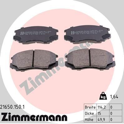 Obrázok Sada brzdových platničiek kotúčovej brzdy ZIMMERMANN  216501501
