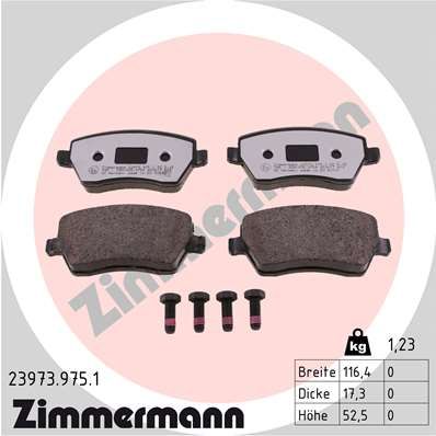 Obrázok Sada brzdových platničiek kotúčovej brzdy ZIMMERMANN rd:z 239739751